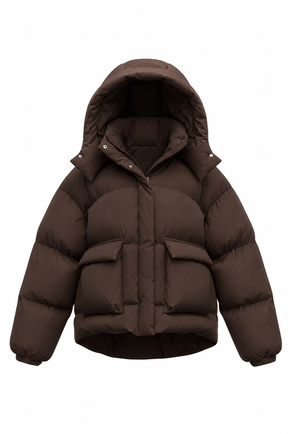 Пуховик oversize з об’ємним капюшоном