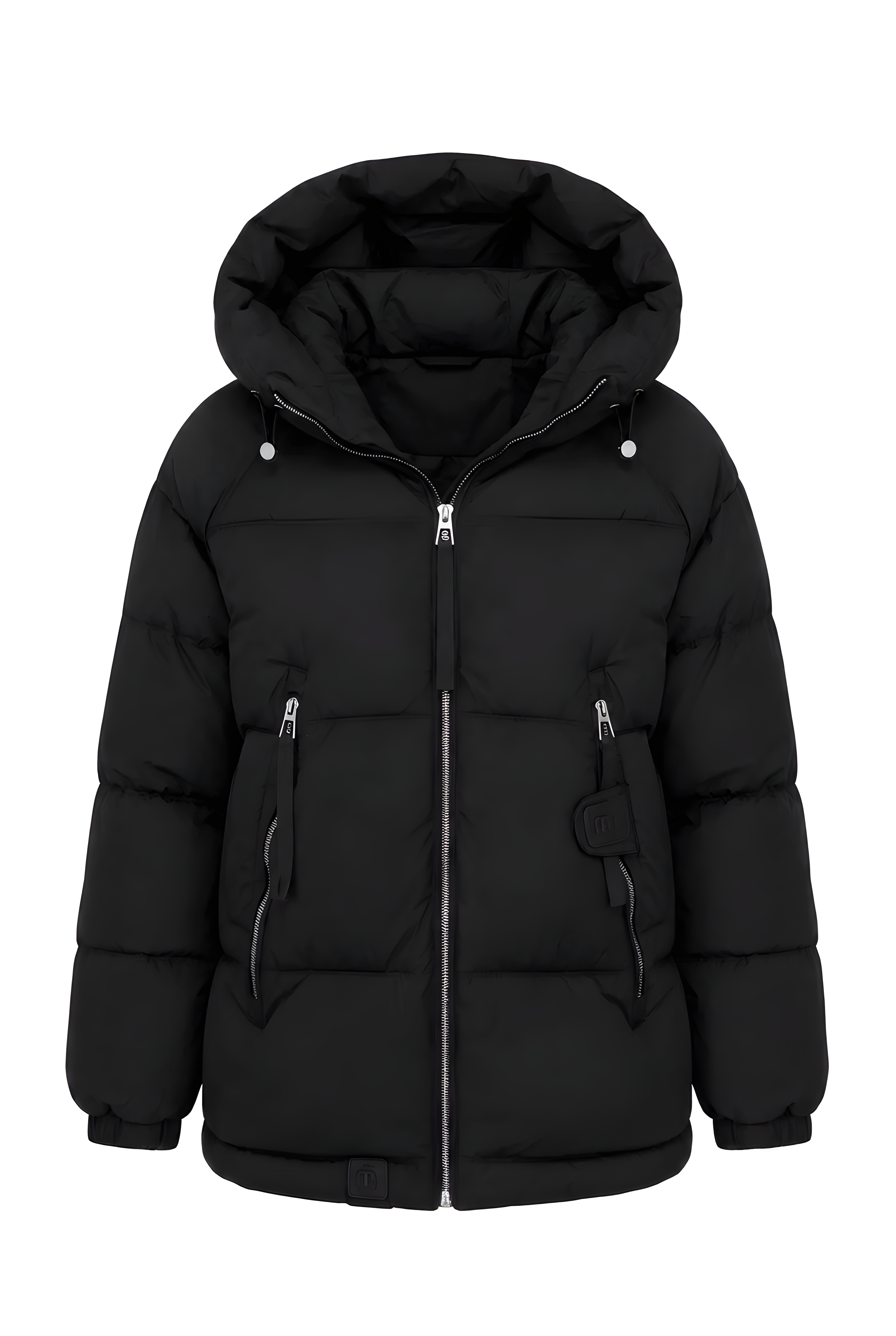 Куртка puffer подовжена чорна