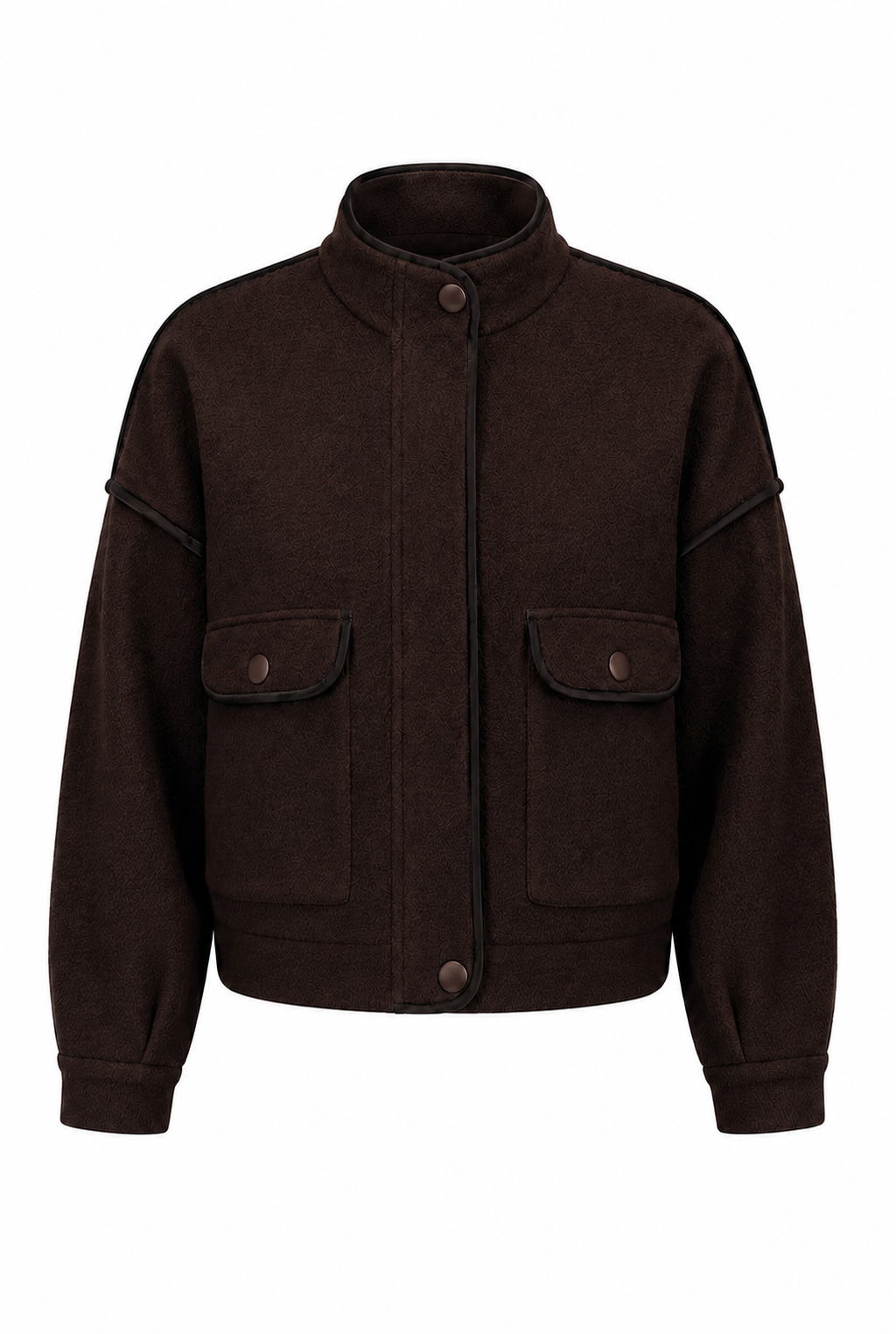 Кардиган з контрастними деталями шоколадний